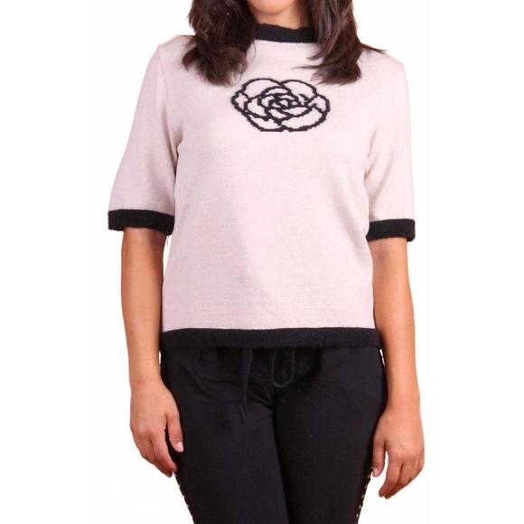 NEW GIGI MODA rosa short sleeve sweater in beige - Picture 1 of 3